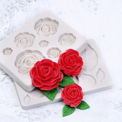 CATELL 3 Pcs Hot Silicone Leaves, Silicone Mould, 3D