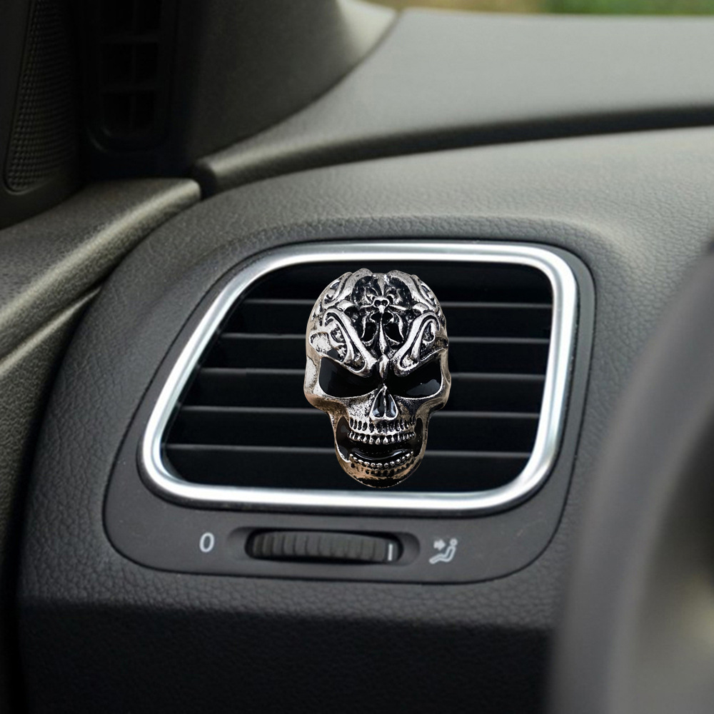 Désodorisant de voiture , tête de mort, sortie d&#39;air conditionné, Clip de parfum, décoration de voiture