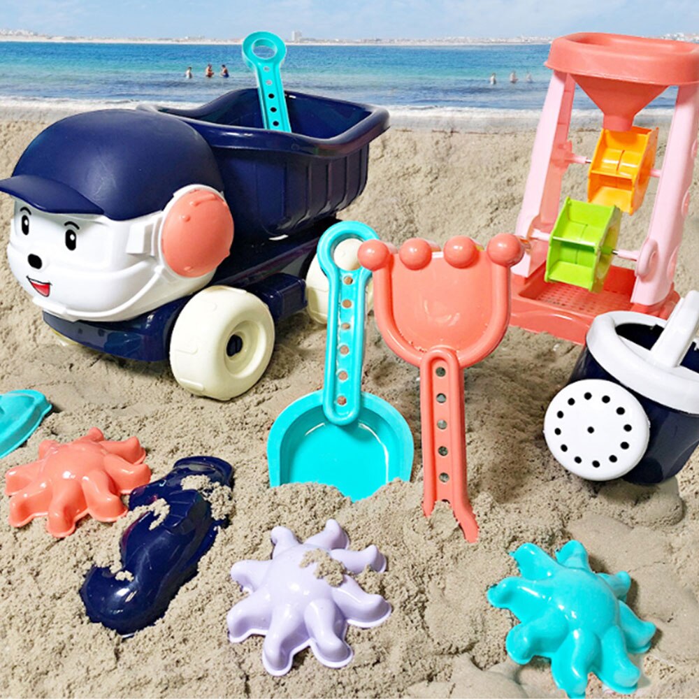 6 Stuks Baby Strand Zand Speelgoed Kinderen Zomer Speelgoed Auto Model Sprinkler Douche Schop Gereedschap Klassieke Spelen Speelgoed