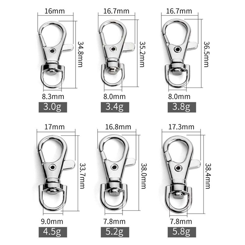5 stk metallposer stropp spenner hummer lås krage karabinkrok diy nøkkelring bag del tilbehør
