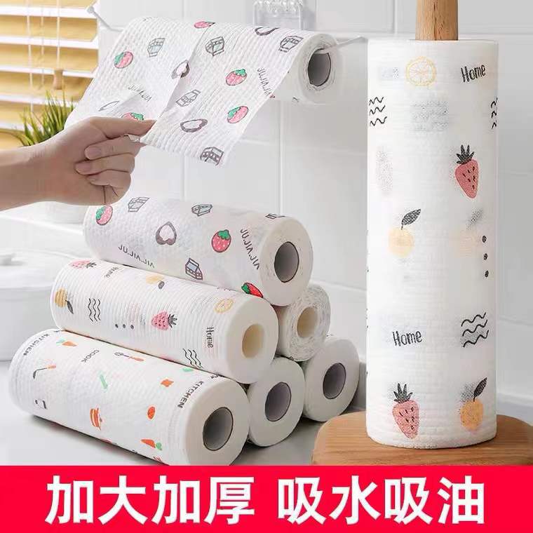 Doekjes Niet-geweven Stof Lui Rags Cartoon Afdrukken Wegwerp Schotel Papieren Handdoek Doek Voor Keuken Schuursponsje