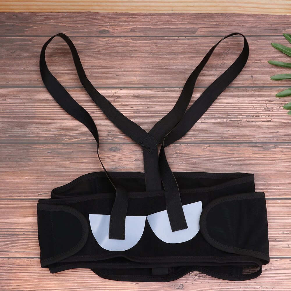 Mutterschaft Bauch Unterstützung Band Atmungs Dünne Schwangerschaft Gürtel mit Schulter Riemen Verstellbare Taille Unterstützung (Schwarz)