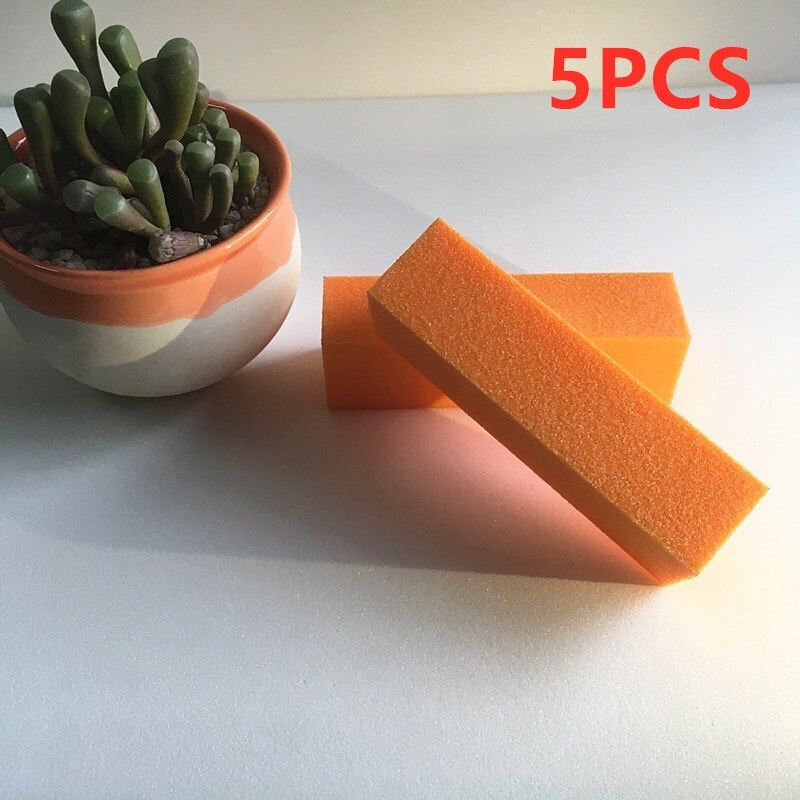 2/5/10 PIÈCES Mini Lime À Ongles Éponge Blanc Ponçage Bloc Tampon Durable Bloc Acrylique Vernis Pédicure Manucure Outils D'art D'ongle: 5PCS Yellow
