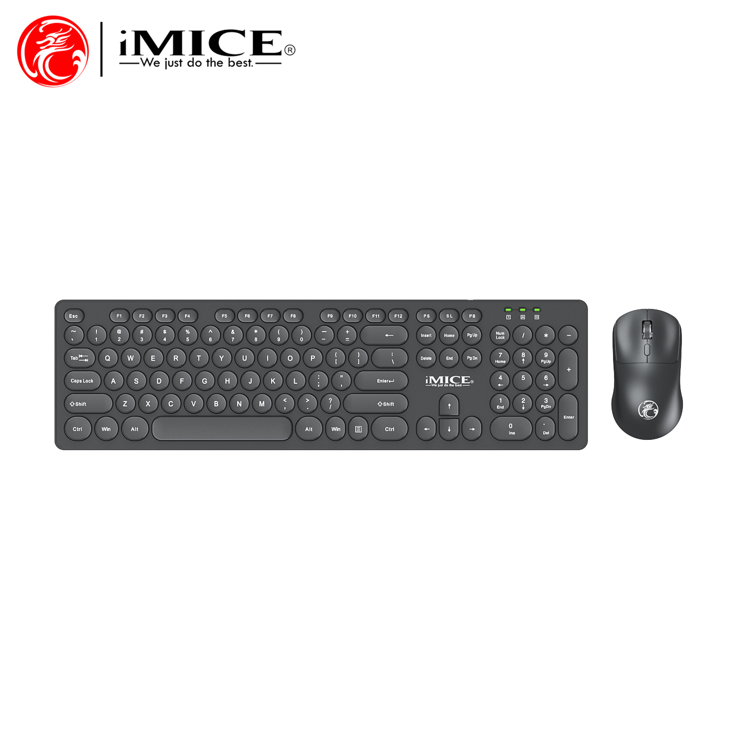 2.4G Wireless Keyboard Mouse Set 104Key Standard Keyboard Mouse Kit Keyboard For Laptop PC For iPad For Macbook Android keyboard: black