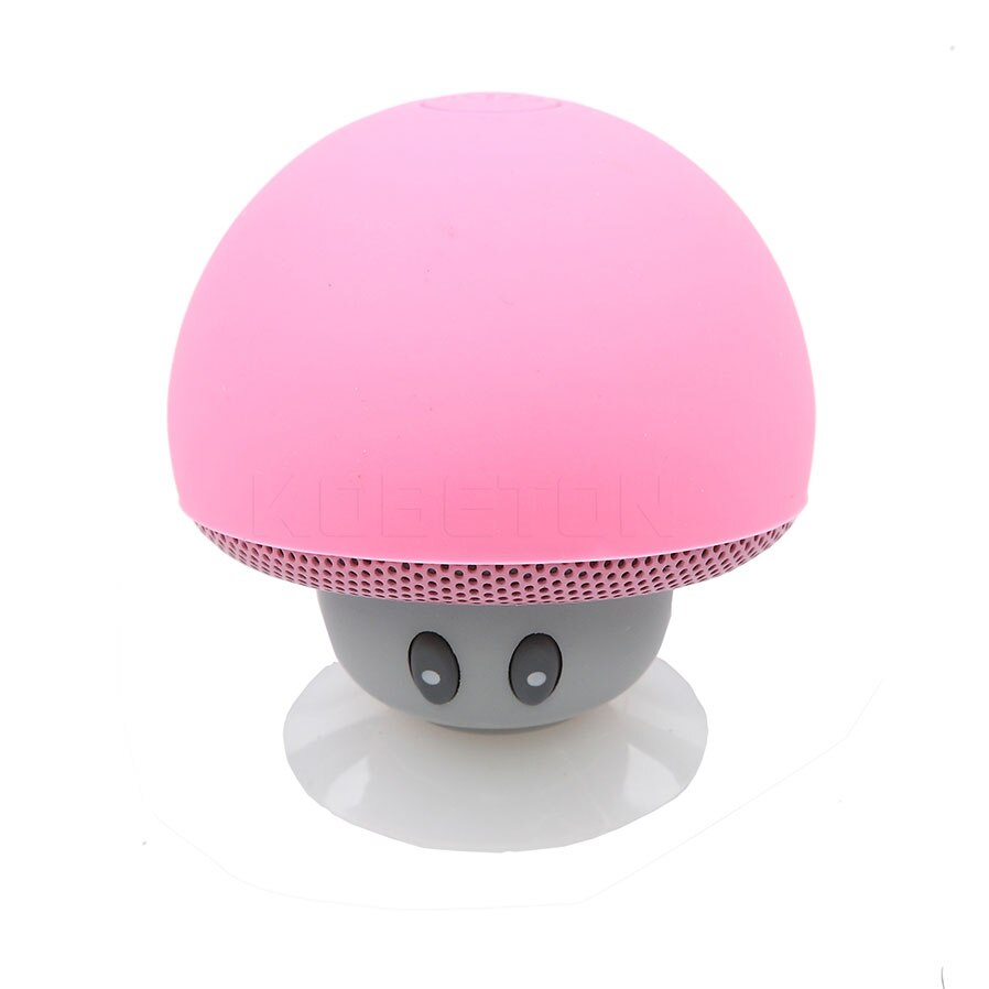 Kebidu bluetooth mini cogumelo alto-falante à prova dwaterproof água silicone sucção handfree suporte leitor de música para iphone 6s android pc: Pink