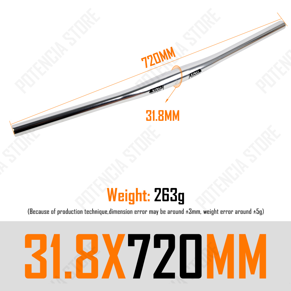 UNO Fahrrad Lenker Silber- 31.8MM Fahrrad erheben eben handhaben Bar Lenker 640/680/720/740/760mm Fahrrad Lenker MTB Bycicle Teil: eben Bar 720mm