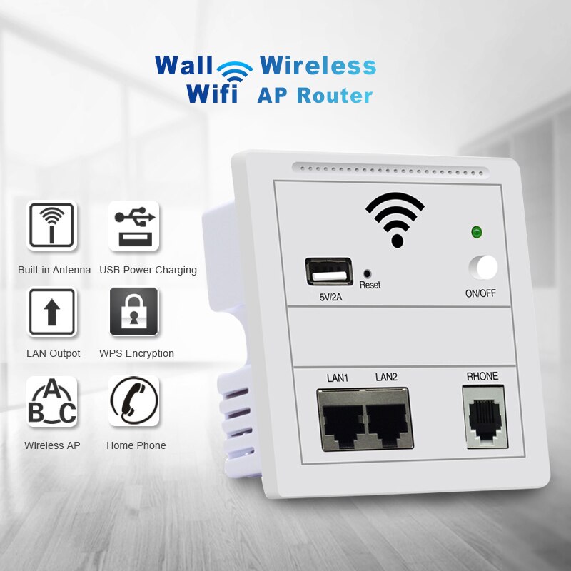 Panel Type Wireless Router 220V Wireless Wifi Router Repeater 300Mbps WiFi Access Point Into The Wall Intelligent Life