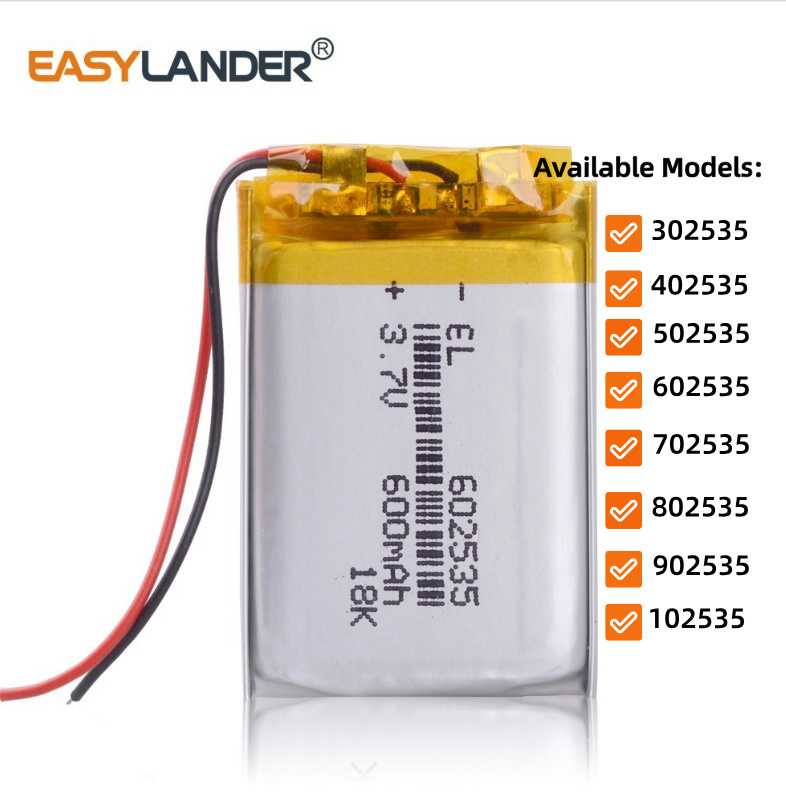 3.7V 600mAh 302535 402535 502535 602535 702535 802535 902535 102535 Batería Lipo de polímero de litio recargable para baseus Encok D02