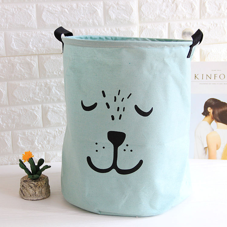 Cute Animal Folding laundry basket Foldable toy storage picnic Dirty Clothes basket box cotton wash clothes box baby organizer: Carton