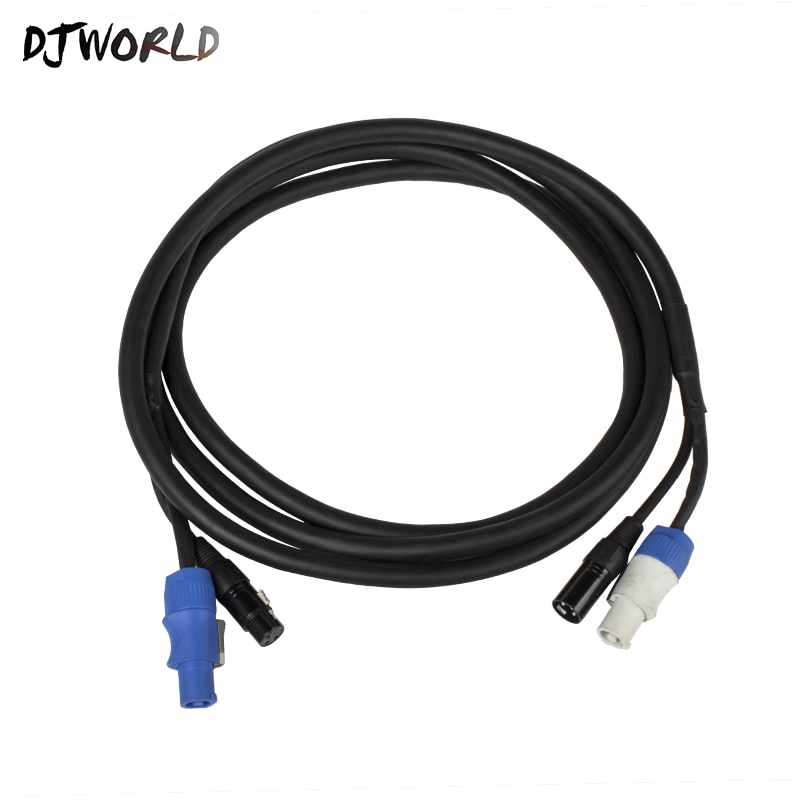 Djworld 3 måler / 2 måler lengde kombinasjon powercon plugg dmx signal linje kraftledning lys tilbehør til scene