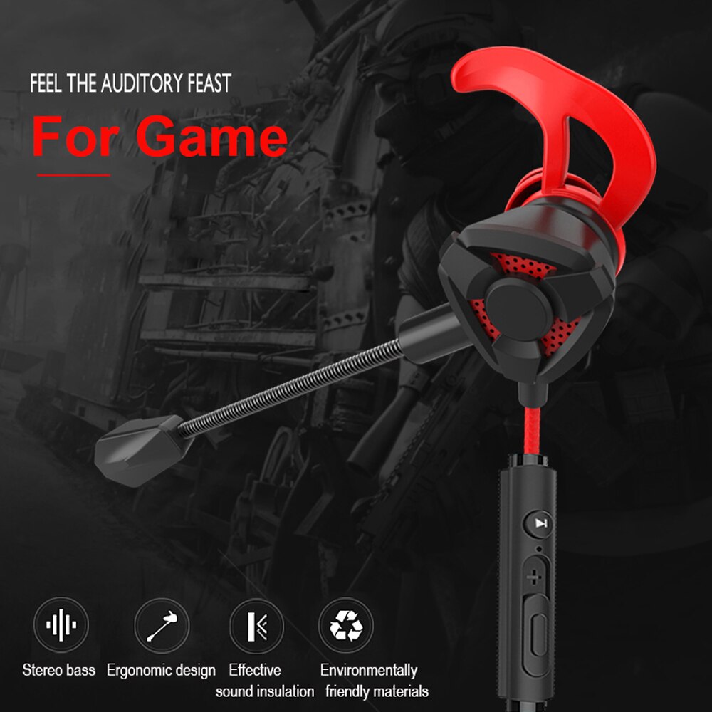 YuBeter Wired Earbuds Sport In Ear Earphones Gaming Headphone with Microphone Ear Piece for Mobile Phone PC Headset Gamer