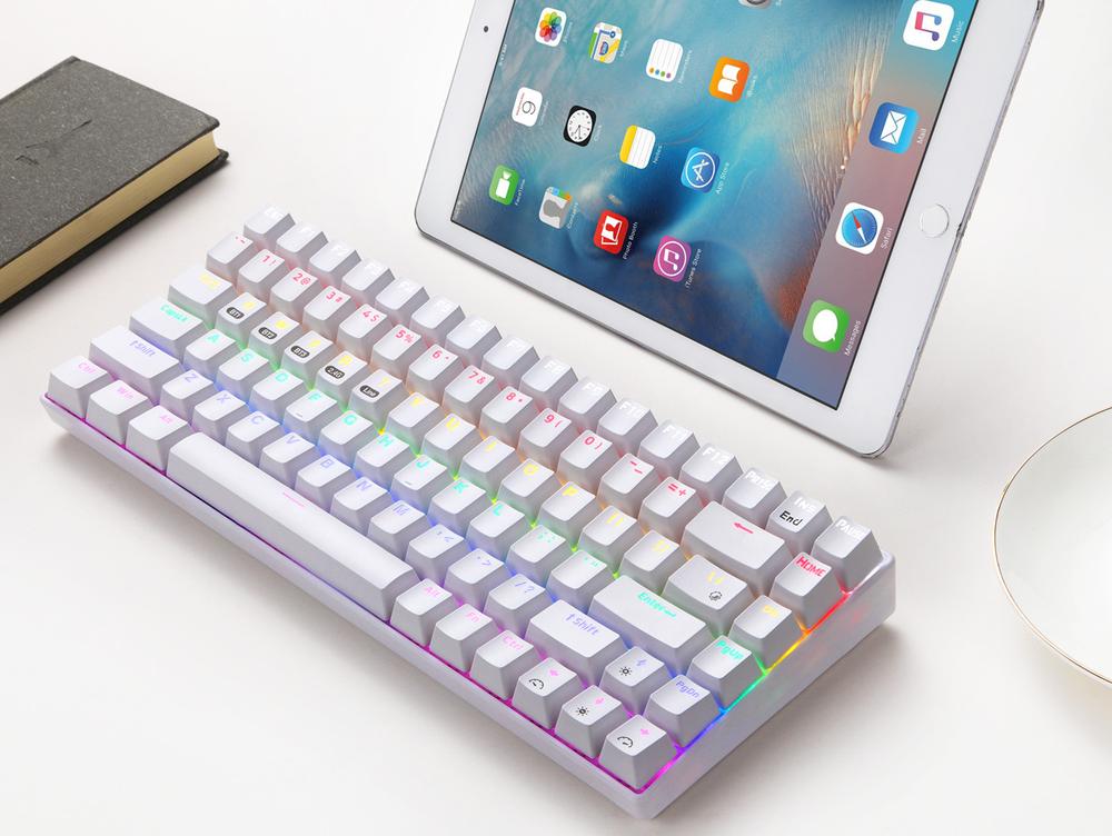 84 nøgler gaming mekanisk tastatur swap trådløst bluetooth rgb baggrundsbelyst tastatur til pc/mac trådløst mekanisk tastatur