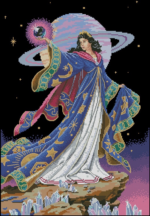 Top Mooie Mooie Telpatroon Verleidelijke Tovenares Aarde Universe Fairy nachts dim 72425