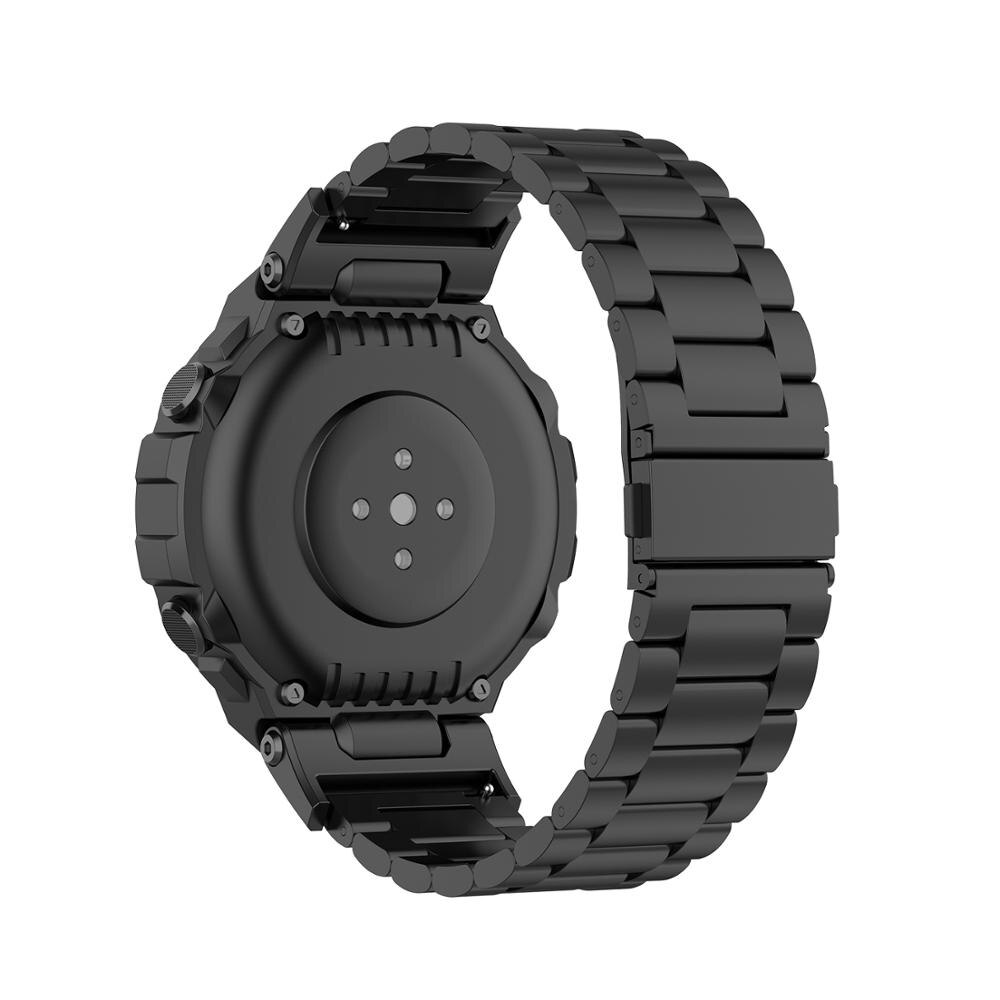 Rem i rustfrit stål af metal til amazfit t-rex trex armbåndsur til armbånd til amazfit ares t rex urbånd armbånd tilbehør