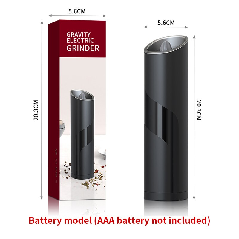 Electric Automatic Mill Pepper And Salt Grinder with LED Light USB Charging Spice Salt Pepper Grinder Adjustable Coarseness Mill: B1 battery