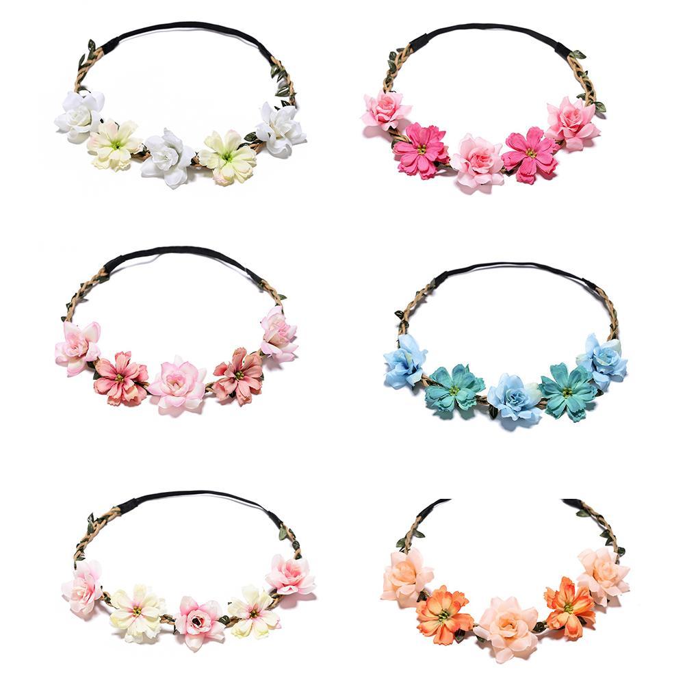 2022 Garland Headdress Flower Crowns Beach Wedding Accessories Floral Wreaths Girl Hair Flower Headband Garland N4E4
