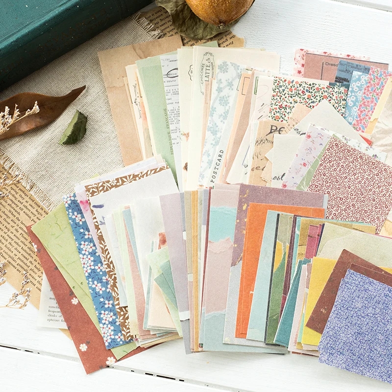 60 vellen vintage collage scrapbooking dagboek materiaal papier kaarten maken DIY retro bron papier creatieve memo briefpapier