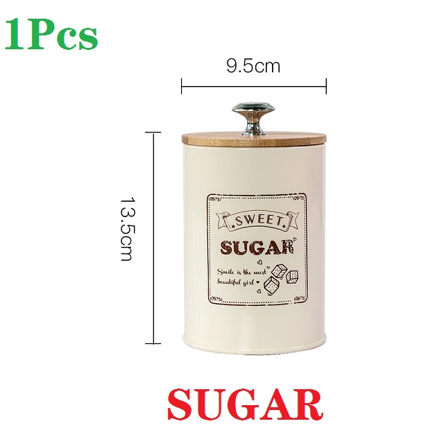 1-3 stuks opslagtanks in scandinavische stijl, bamboe deksel, afgesloten pot, koffiepot, theeblik, suikerpot, snack, snoep, vochtbestendig met afdichting: Suiker