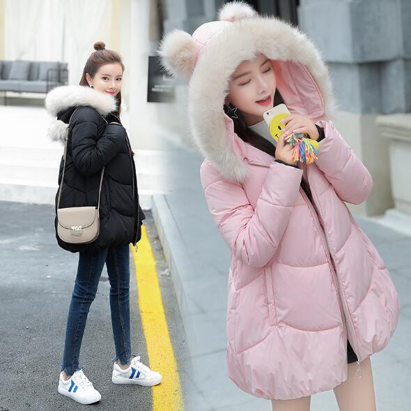Winter Women Coat Thick Maternity Hooded Jackets Warm Coats Cotton Down Padded Pregnant Overcoat
