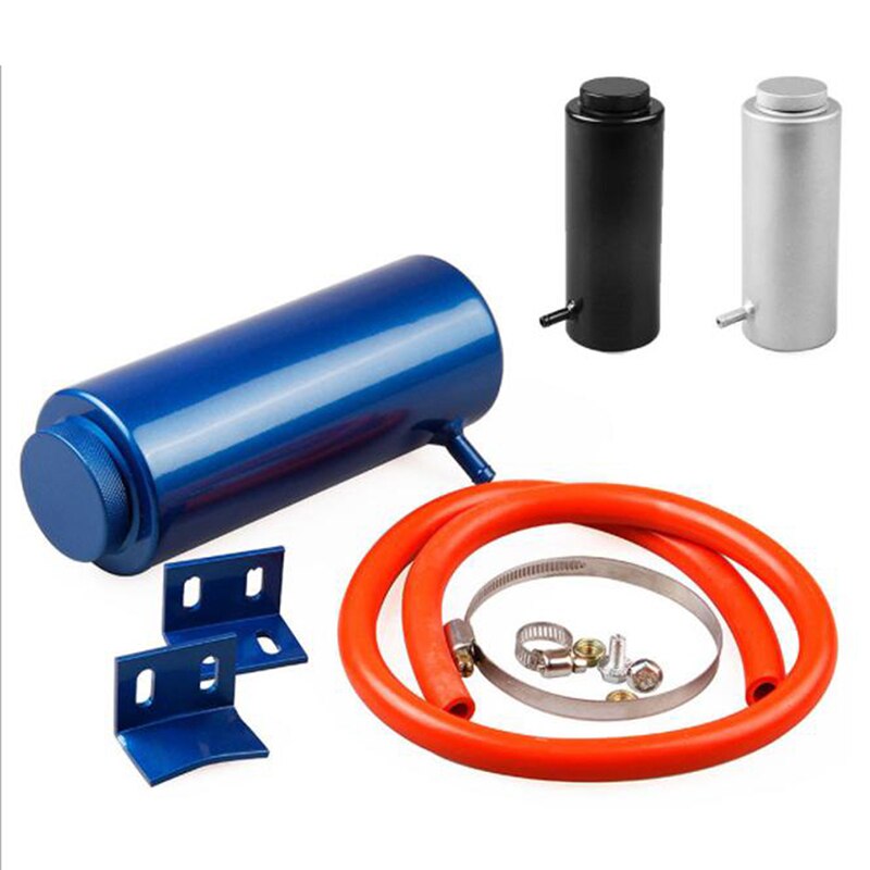 Cylinder Radiator Overflow Reservoir Coolant Tank Universal Can Black Blue