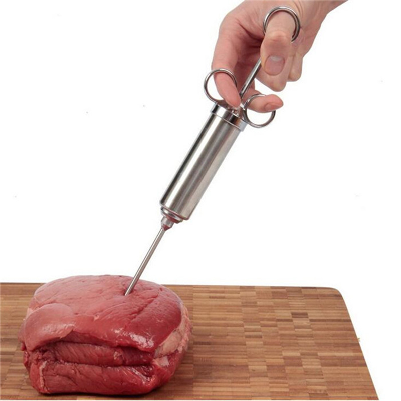 Vlees Injector Spuit Gevogelte Marinade Flavour Rvs Vlees Kruiden Injector Marinade Injector Bbq Kit Met 2 Naalden