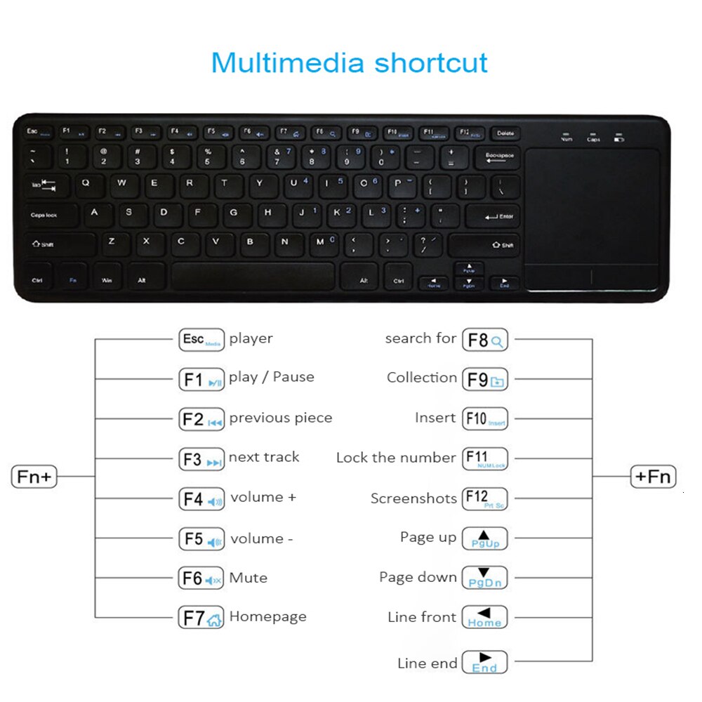 Wireless Computer Keyboard Multi Function Touchpad 78 Key Small Keybord Office Keypad With Mouse Function Touch Pad For Lapop PC