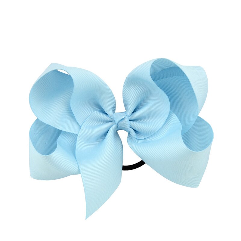 Lazos para el pelo de Color sólido de 6 pulgadas, gomas elásticas para el pelo, coleteros de goma para niña, accesorios para el cabello: Azul cielo