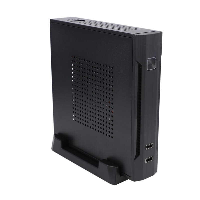 -Mini-ITX Slim Small Form Factor Computer Case HTPC Computer Case with 2 x USB2.0 12V 5A Power Adapter