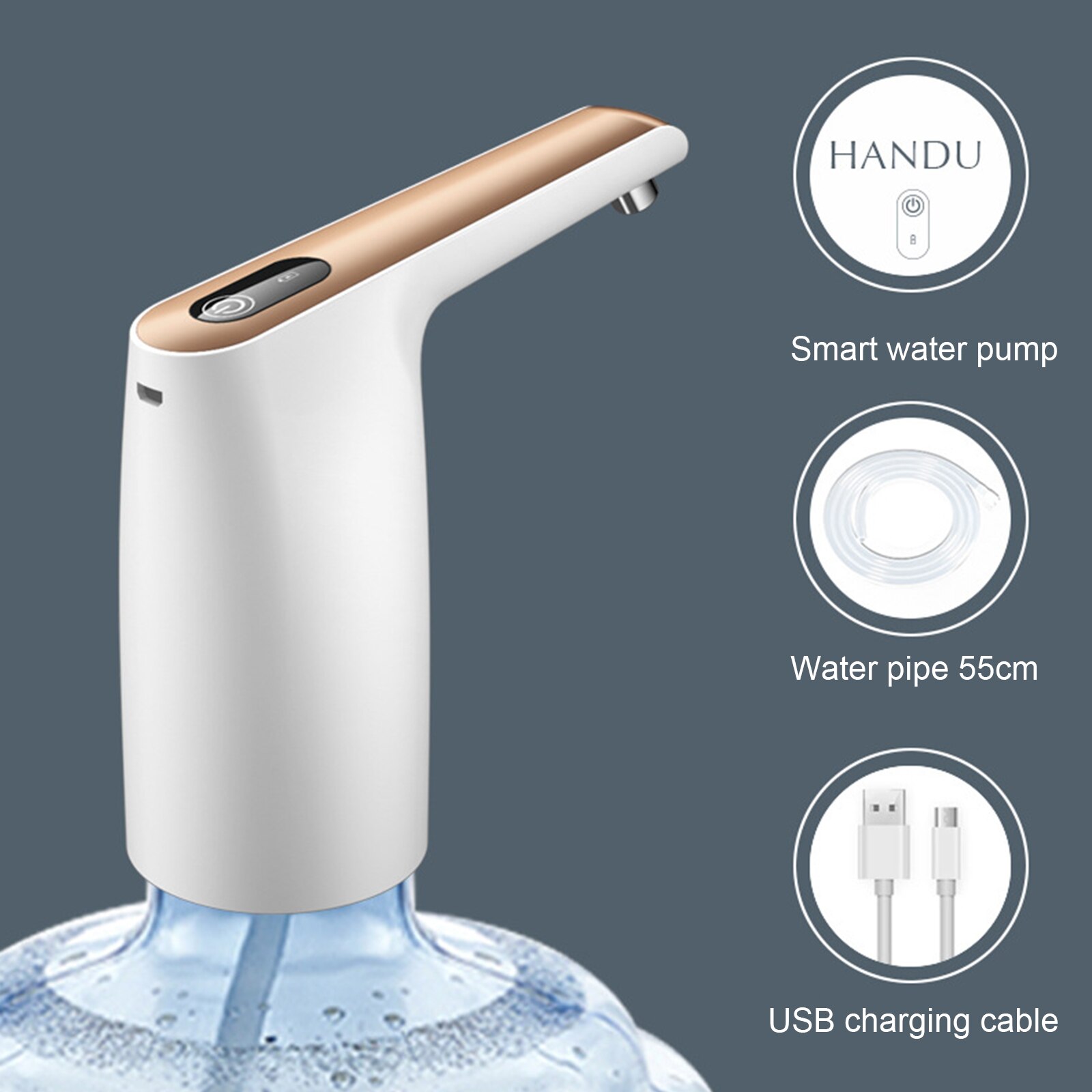 Water Bottle Pump Electric Water Dispenser Wireless Portable Electric Automatic Water Pump Bucket Bottle Dispenser: G396751