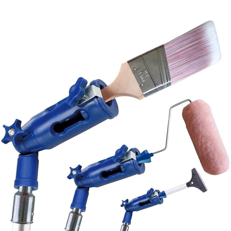Extensor de pincel de pintura multiángulo, adaptador de rodillo de pintura, herramienta de pintura de sujeción de poste, extensor de pincel de pintura de techo y pared