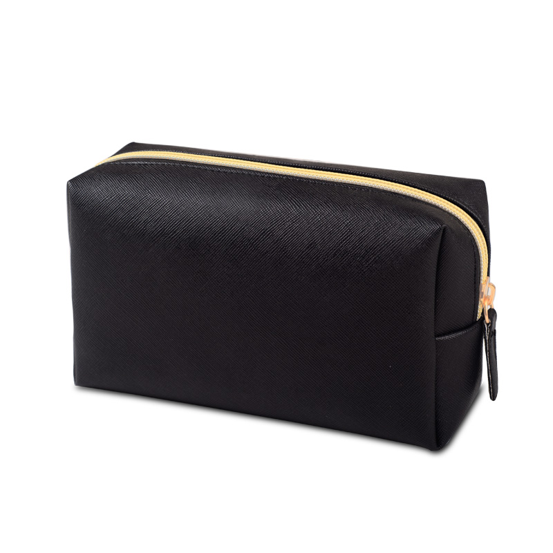 1pcs PU Leather Portable Toiletry Bags Waterproof Travel Make Up Bags for Women Small Medium Large Cosmetic Organizer Bags: black