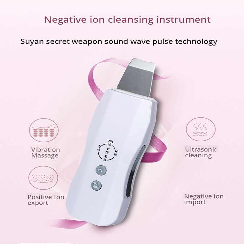 Ultrasonic Vibration Face Care Tools Negative Ion Face Beauty Device Remove Blackheads Skin Scrubber Cleansing Massage Machine