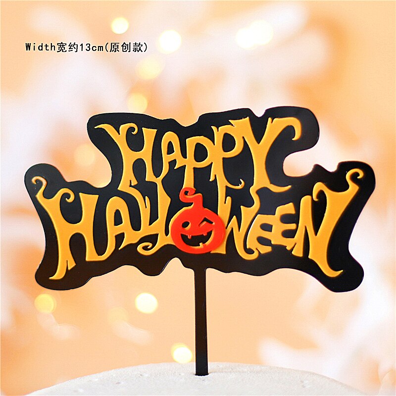 Akryyli onnellinen halloween savi lepakko haamu kurpitsa kakku päällystys temppu tai herkku juhlatarvikkeet jälkiruoan koristelu: 1pc jr254b
