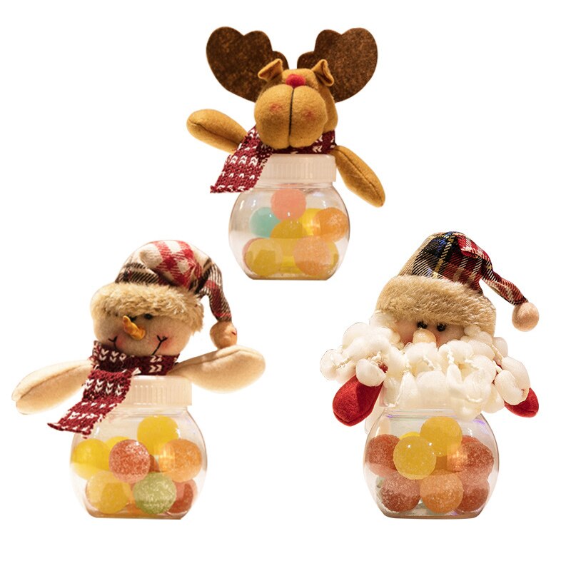 Kerst Snoep Houder Xmas Kerstman Candy Jar Desktop Snoep Fles Window Decor Snoep Opslag Mand Decoratie 1Pc