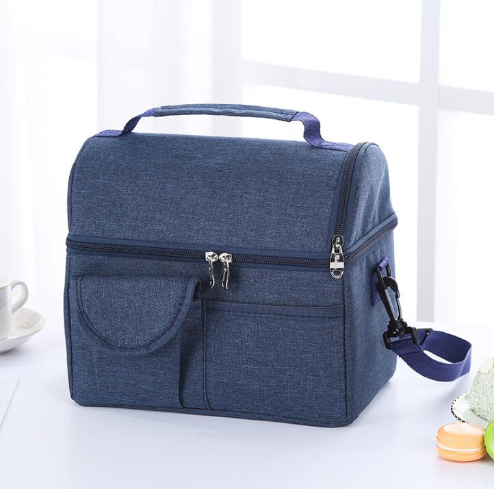 Anawishare Dikker Opvouwbare Koeltas Isolatie Thermische Lunchbox Picknick Eten Drinken Verse Houden Container Draagbare Ice Pack: blue