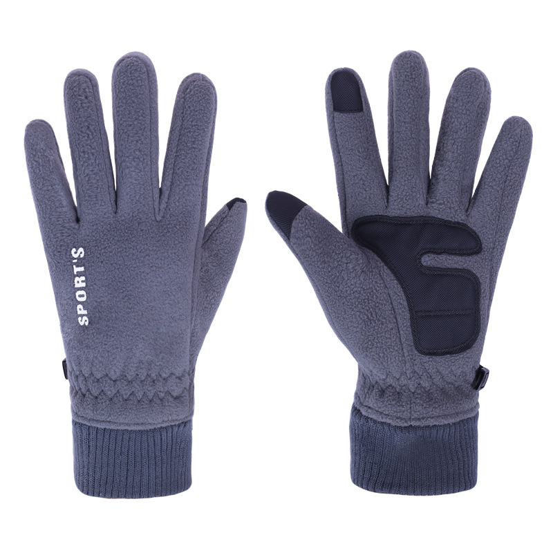Gants polaire épais pour hommes, antidérapants, pour écran tactile, chauds, coupe-vent, cyclisme, Ski, neige, hiver: Gray