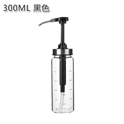 300ml/500ml Gewürz Flasche Spender Ketchup Soße Flasche Spritzgerät Küche Container Glas Lagerung Flaschen für Öl und essig: 300ML Schwarz
