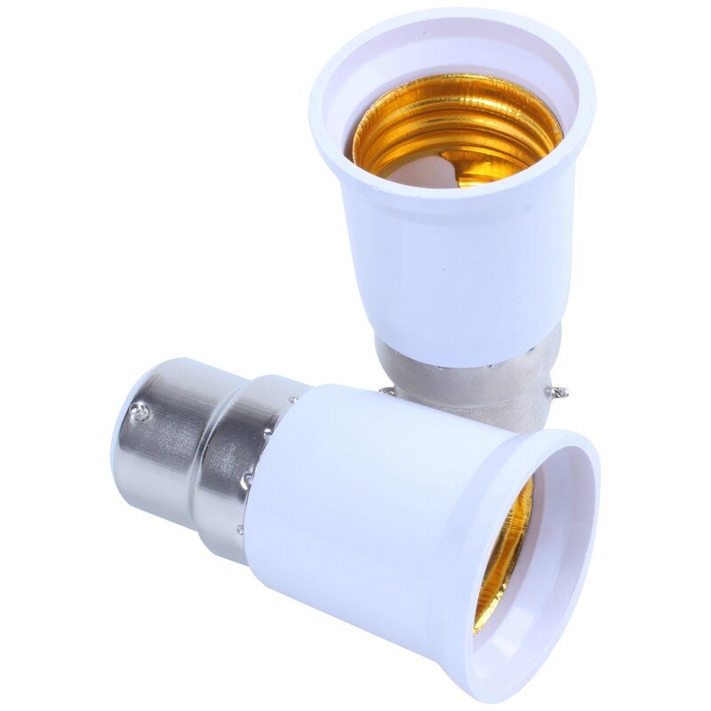 6 x Bayonet BC Cap B22 To E27 ES Screw Light Bulb Lamp Base Socket Converter Extender Adaptor Holder Fitting 220-240V [En