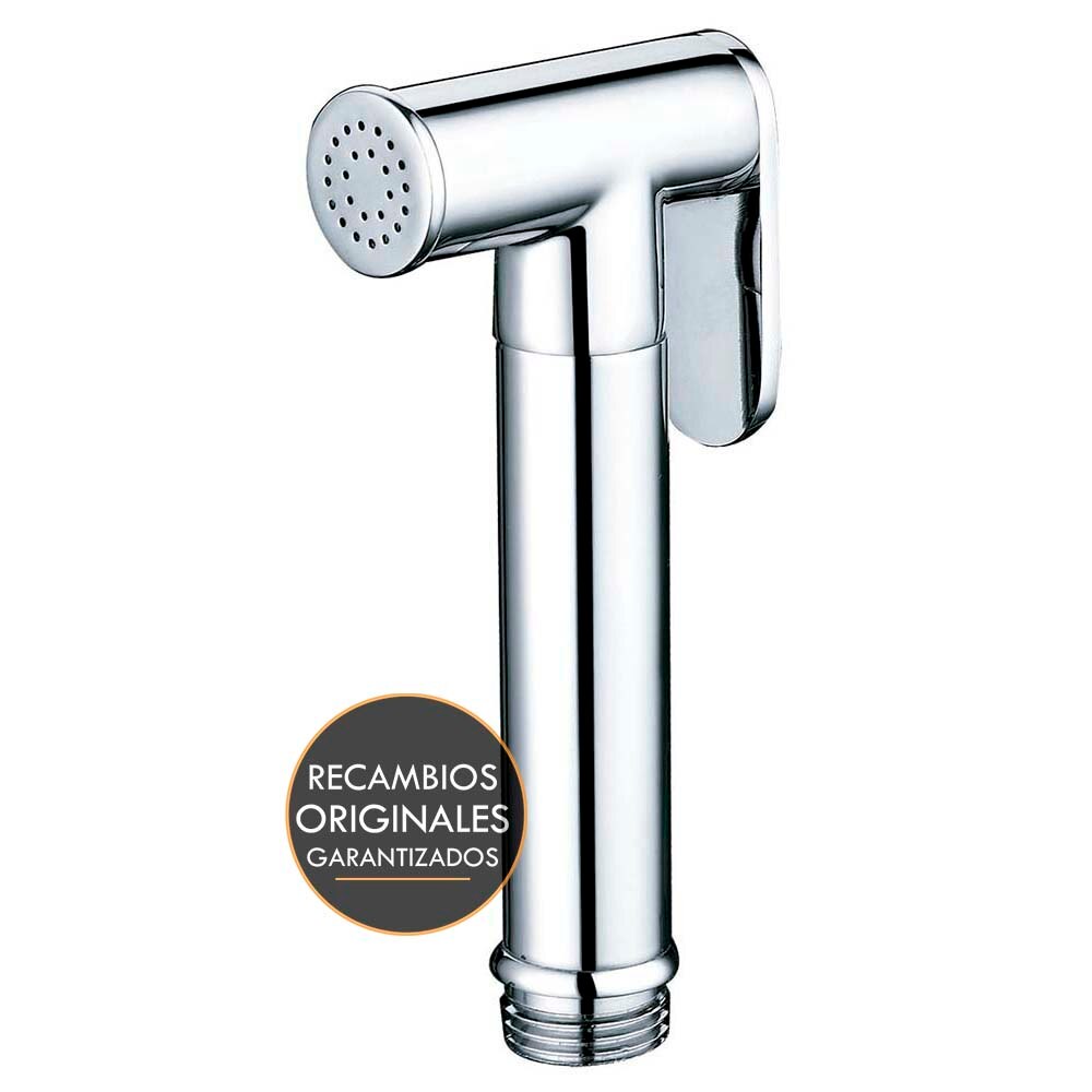 Kibath Ducheta mango para hidro escobilla de WC bidet. Fabricada en latón acabado cromo brillo. Con pulsador salida de agua