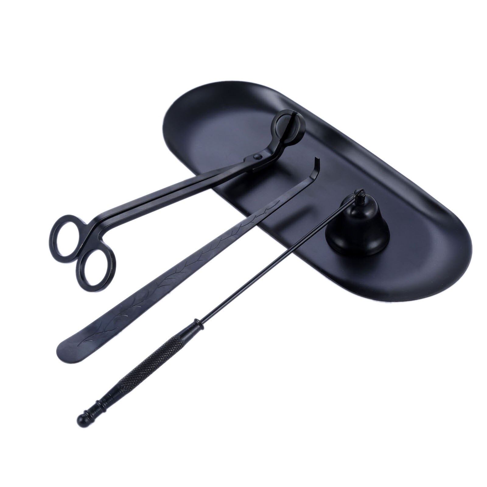 4pcs Candle Care Kit Candle Wick Trimmer Candle Wick Dipper Candle Snuffer Storage Tray Candle Scissor Home Decoration: a