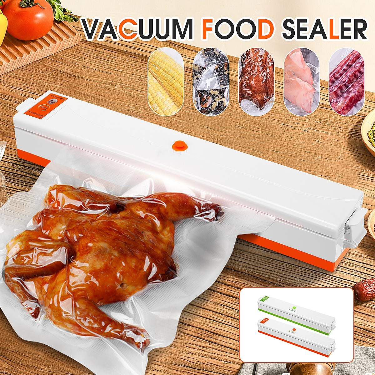 295Mm Elektrische Vacuüm Sealer Verpakking Machine Voor Keuken Thuis Inclusief 10 Zakken 100W Voedsel Sealer Met Gratis Voedsel moer Seal