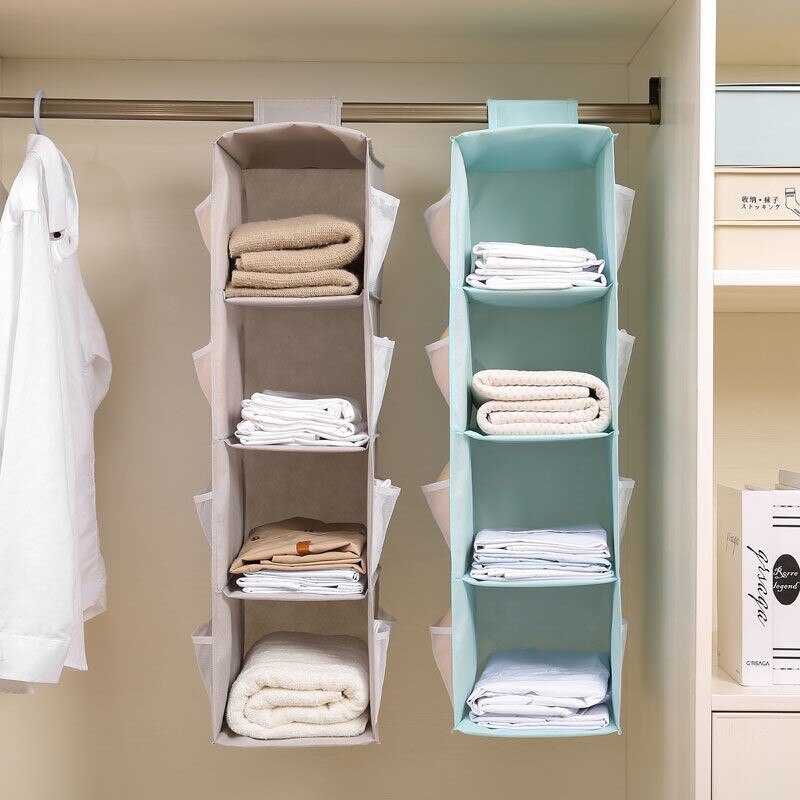 Multi-layer Wardrobe Closet Foldable Item Storage Rack Clothes Inner Hanger closet Oorganizer closets organizer storage shelf