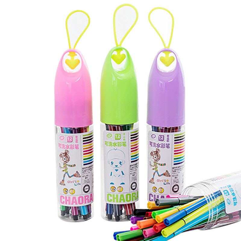 Rotulador subrayador de Color caramelo para niños, juego de 12 colores, Premio escolar, pintura fluorescente, lápiz de grafiti frotado,