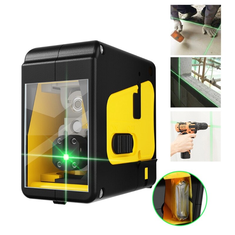 Level Line, Cross Line with Self-Leveling, Vertical and Horizontal Line, Rotatable 360 Degree, Battery Included: GN-2
