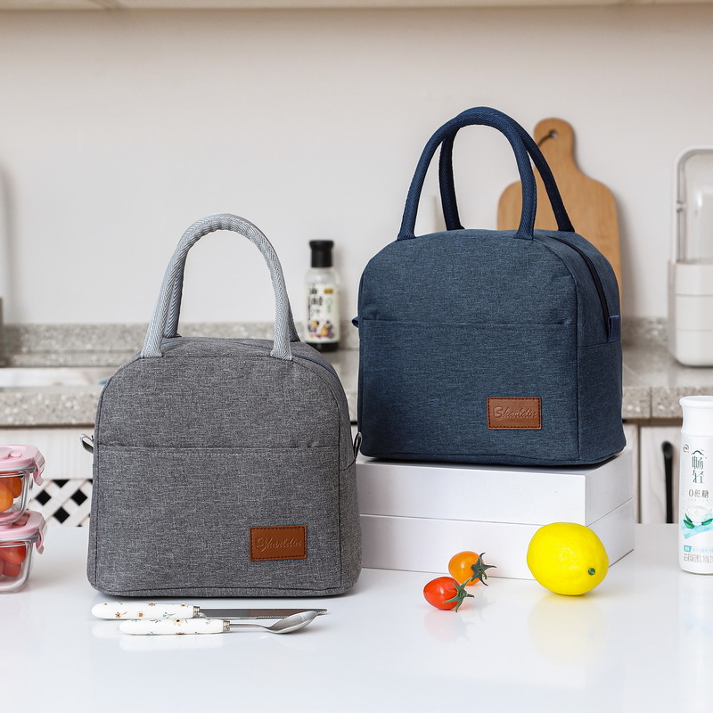 Fiambrera térmica para mujer, bolso portátil con cremallera, aislante, para la puerta de la comida, fiambrera de viaje, contenedor de almacenamiento para la cena