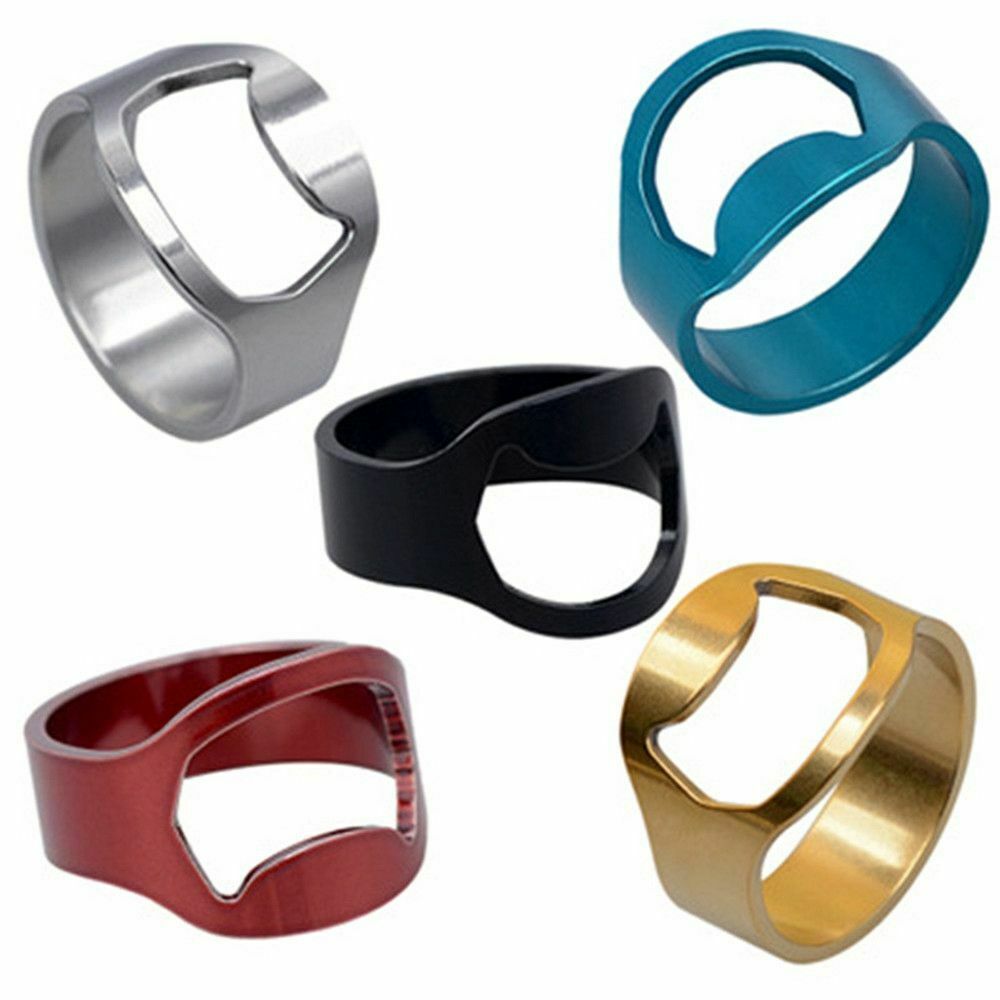 Rvs Mini Ring Bier Flesopener Vinger Ring-Shape Fles Bier Cap Opening Remover Kitchen Bar Gereedschap