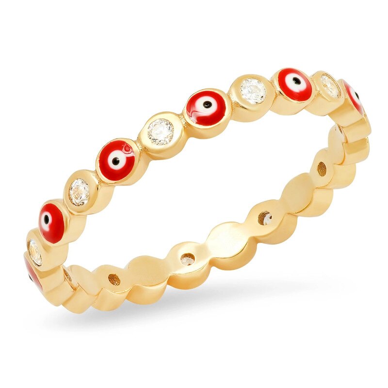 Tyrkisk onde øyne ringe til kvinner hofte hopp stein rhinestone blå øyne fingerringer fest bursdag forlovelse smykker