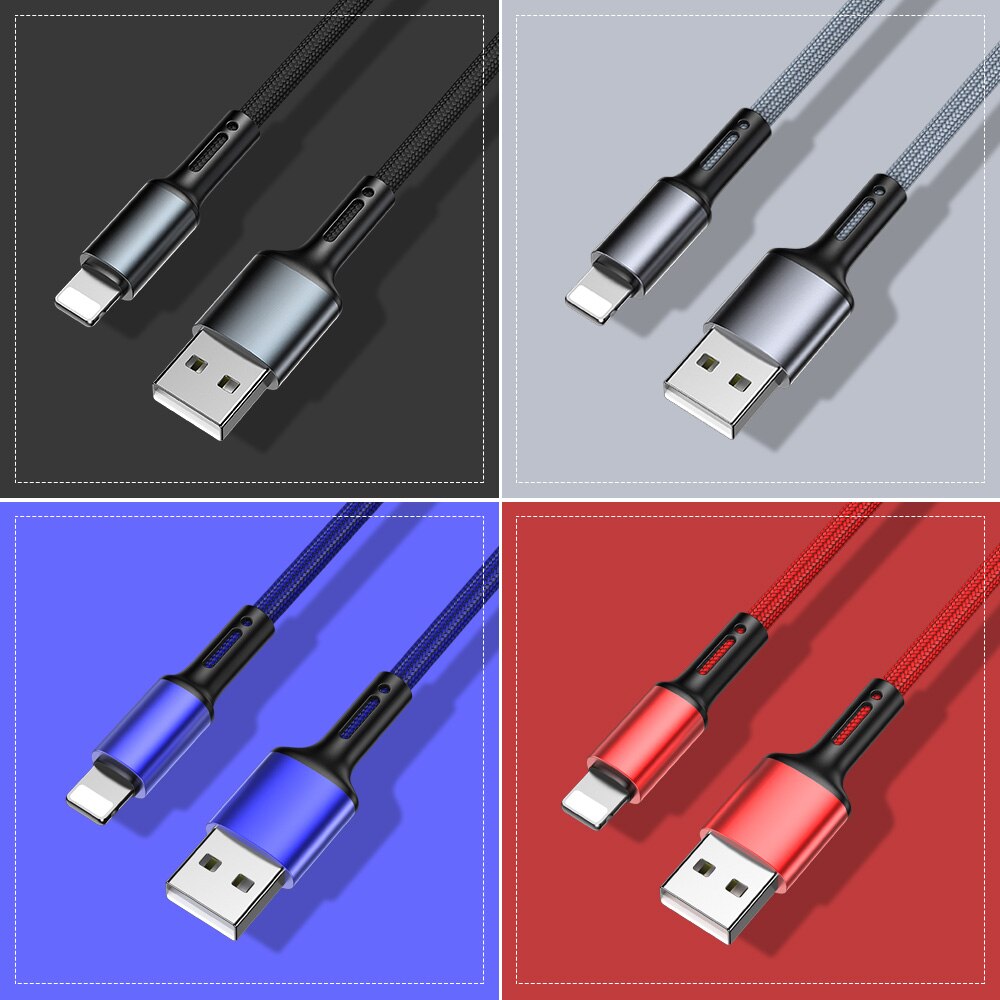2m 3m USB Cable For iPhone 12 11 Pro Max X XR XS 8 7 6 6s 5 5s iPad Fast Data Charging Charger USB Origin Wire Cord Phone Cables