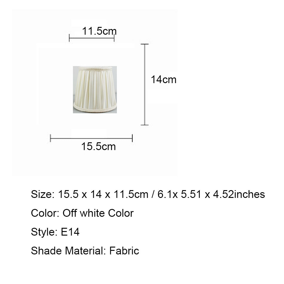 DIA 15,5 cm/6,1 zoll aus Weiß farbe Stoff Lampenschirme für lampe, E14
