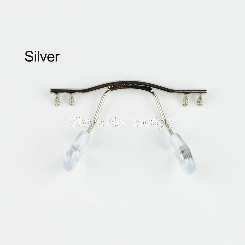 10 stücke brillen brücke gläser nase Pad Arm metall randlose optische rahmen brücke nase Pad Halfter brillen zubehör: Silber-